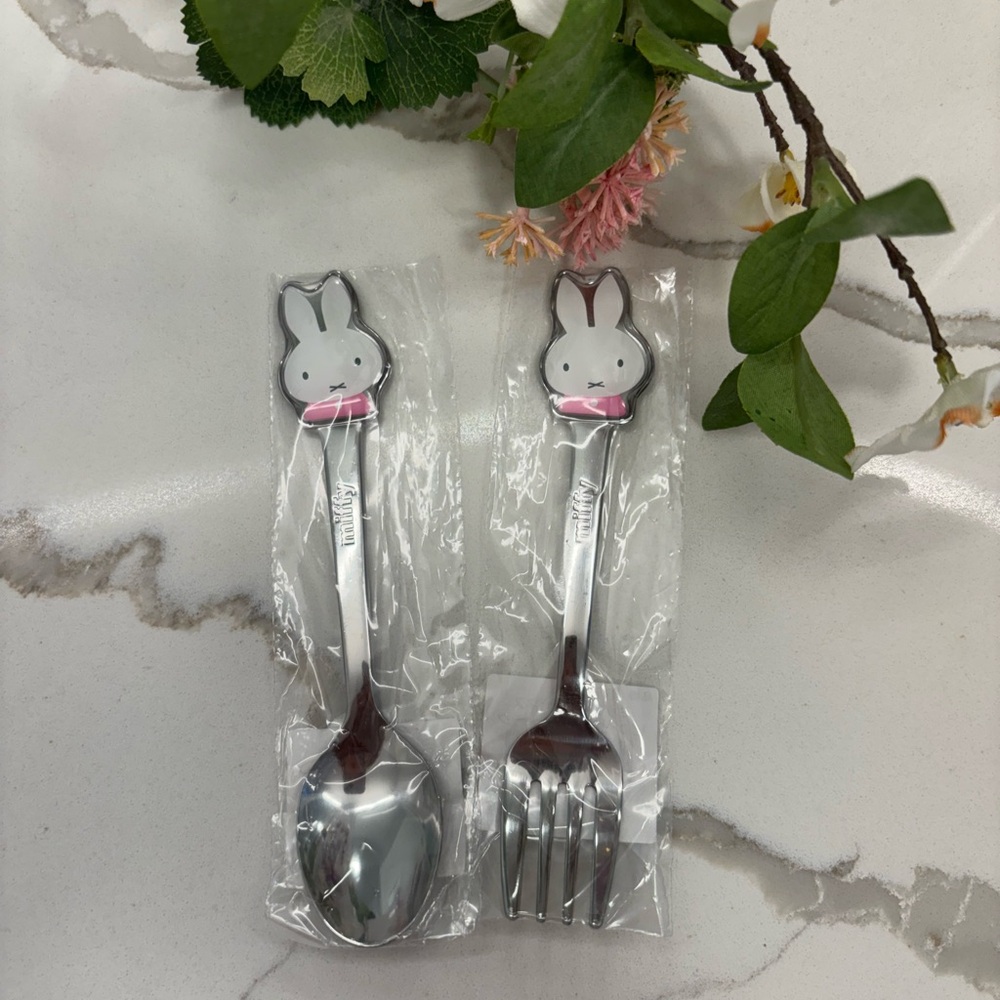 Miffy Pink Fork & Spoon Set new design